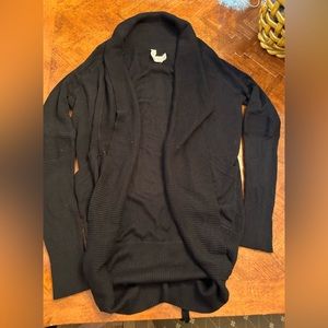 Athleta, Shawl Collar, Black, Open front Cardigan Sweater, Size 8